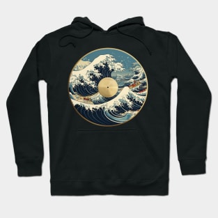 Music Vinyl In Japanese Anime Ukiyo-e Pattern Style Hoodie